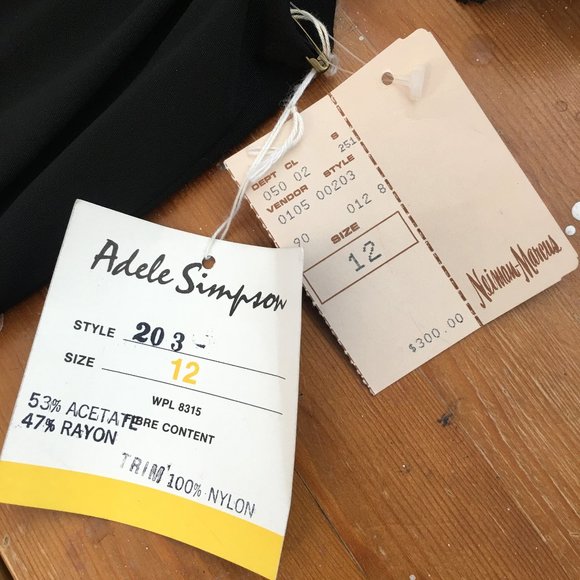 Vintage Black Lace Cocktail Dress, Adele Simpson, NWT, Medium - Picture 6 of 16